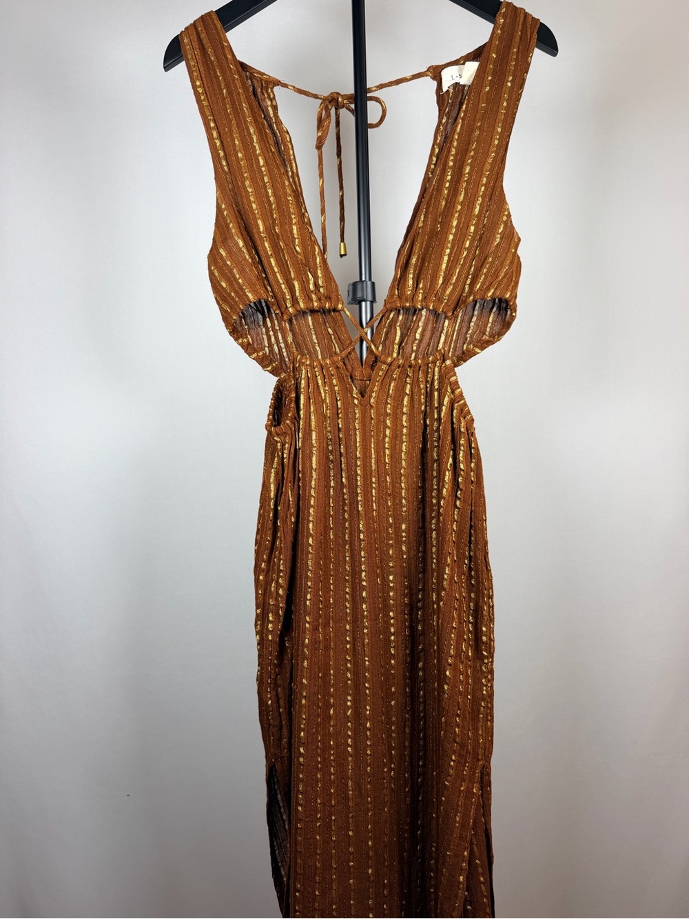l*space Maxi Dress with Metallic Gold Stripes